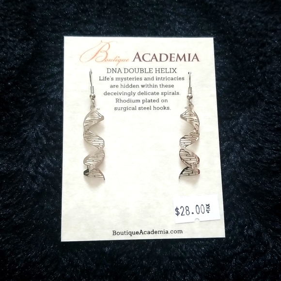 DNA Double Helix spiral earrings - Picture 2 of 7